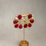 Sevilla Fuchsia Kundan Stud Earrings