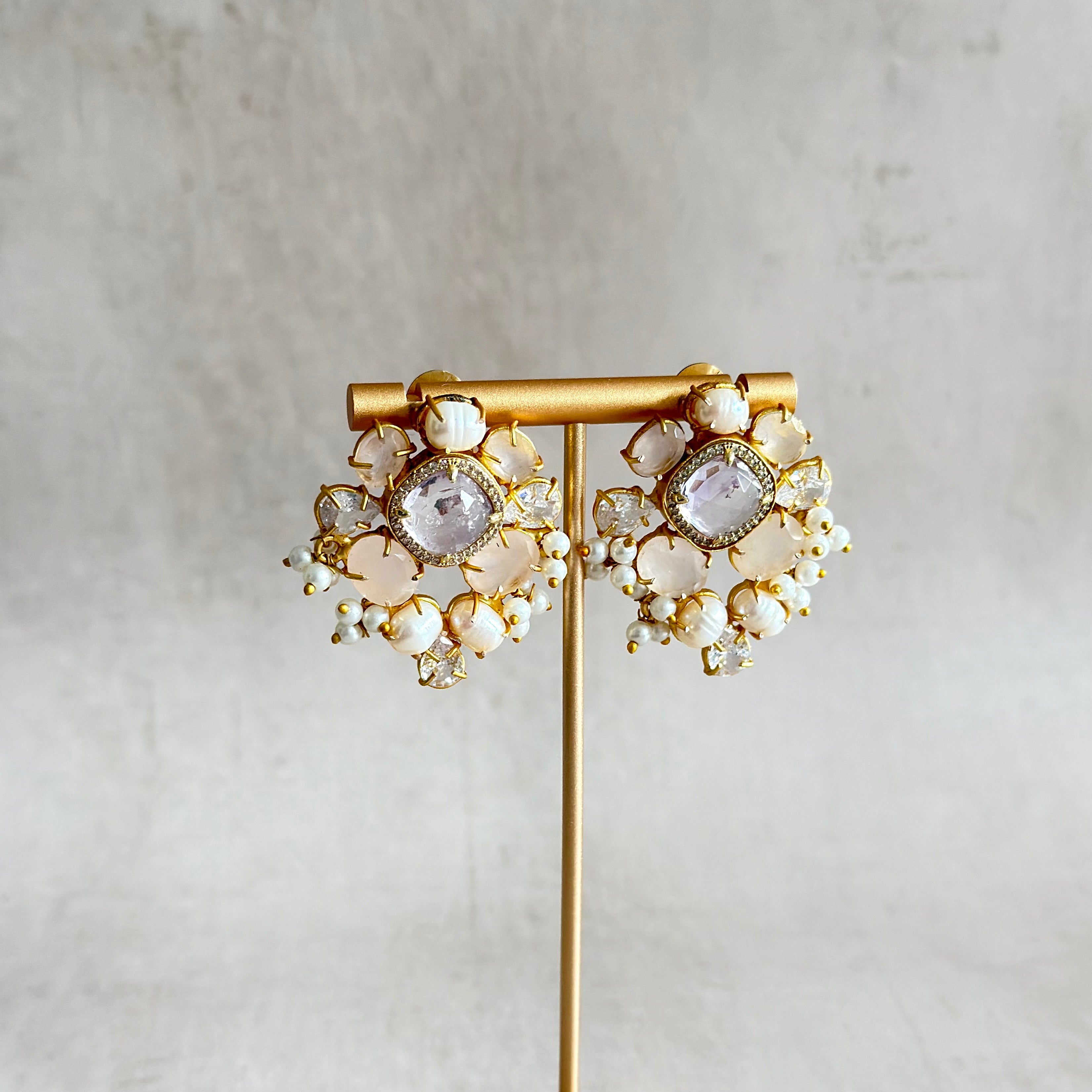 Uzelle Rose Stud Earrings - Ahseya & Co