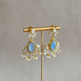 Lauretta Blue Pearl Drop Earrings