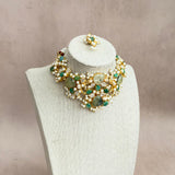 Qamara Green Crystal Choker Set - Ahseya & Co