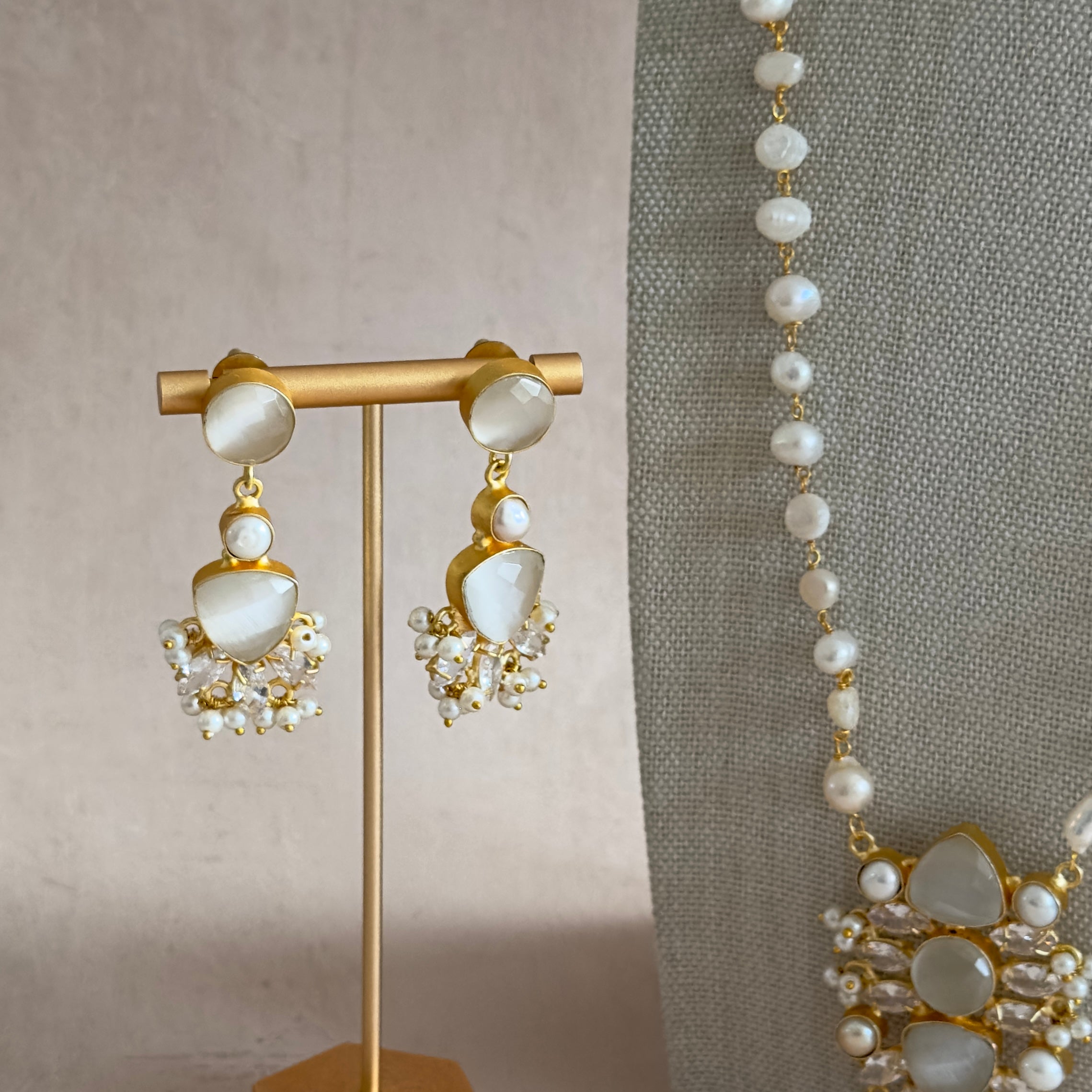 Aurora Grey Pearl Mala Set - Ahseya & Co