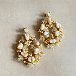 Tareen Pearl Crystal Drop Earrings - Ahseya & Co