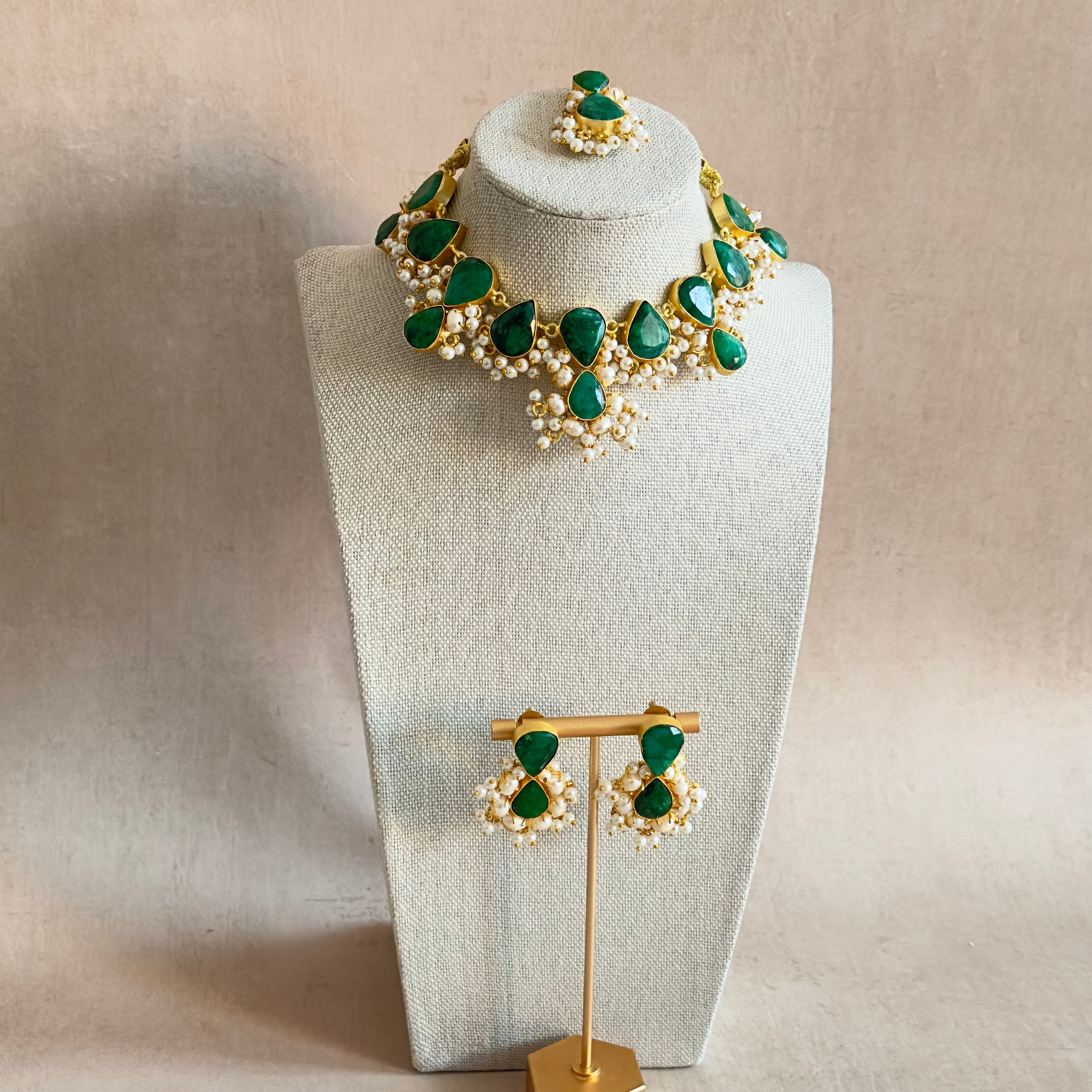 Mariam Green Necklace Set - Ahseya & Co
