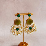 Zaylee Olive Crystal Drop Earrings - Ahseya & Co