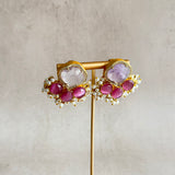 Yevette Pink Stud Earrings - Ahseya & Co