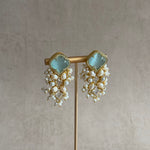 Imaan Aqua Crystal Stud Earrings - Ahseya & Co
