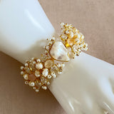Rosà Pink Pearl Cuff Bracelet