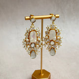 Etta Pearl Crystal Drop Earrings