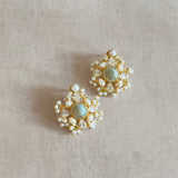 Tabetha Mint Pearl Stud Earrings