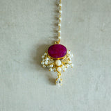 Khawla Fuchsia Pearl Choker Set