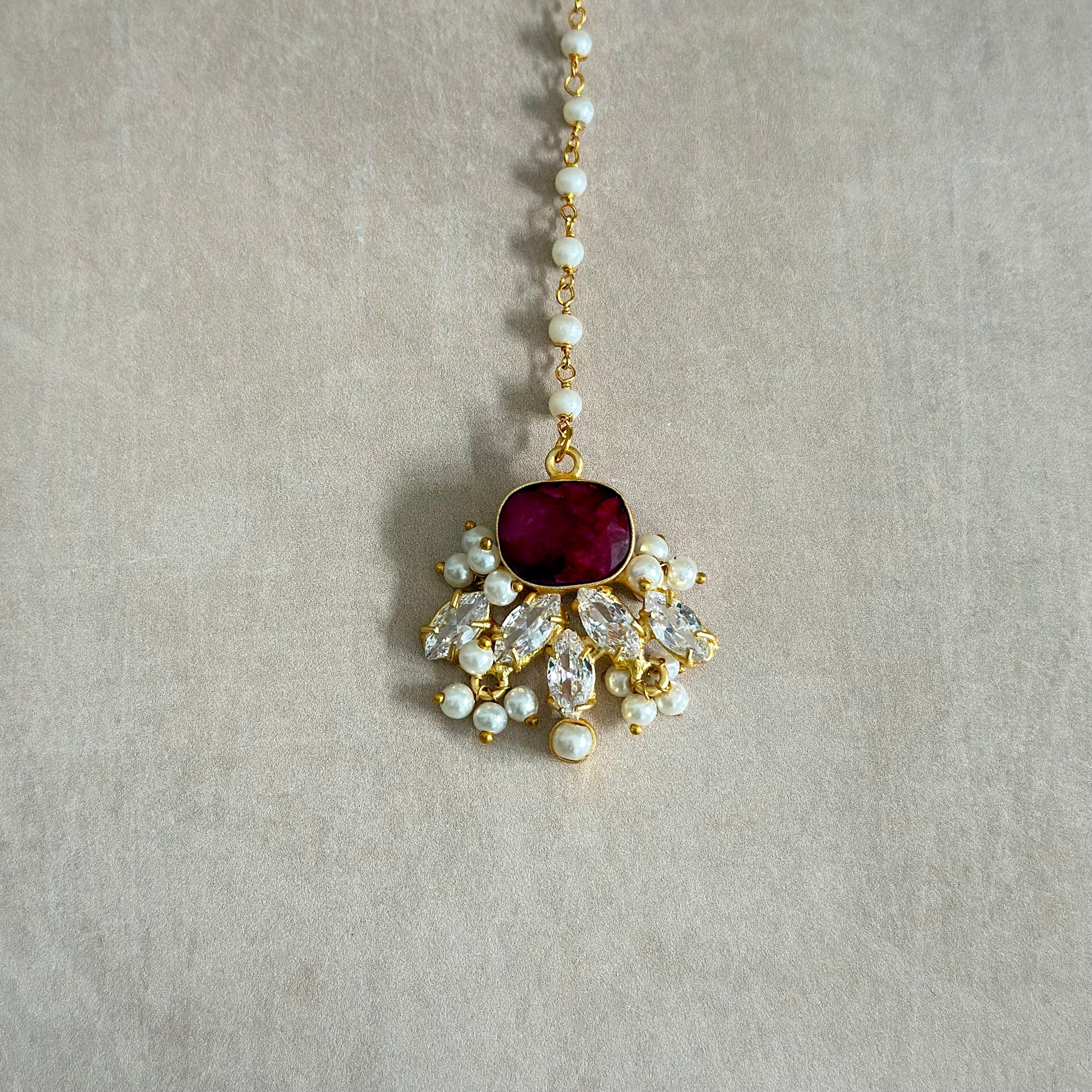 Athena Fuchsia Necklace Set - Ahseya & Co