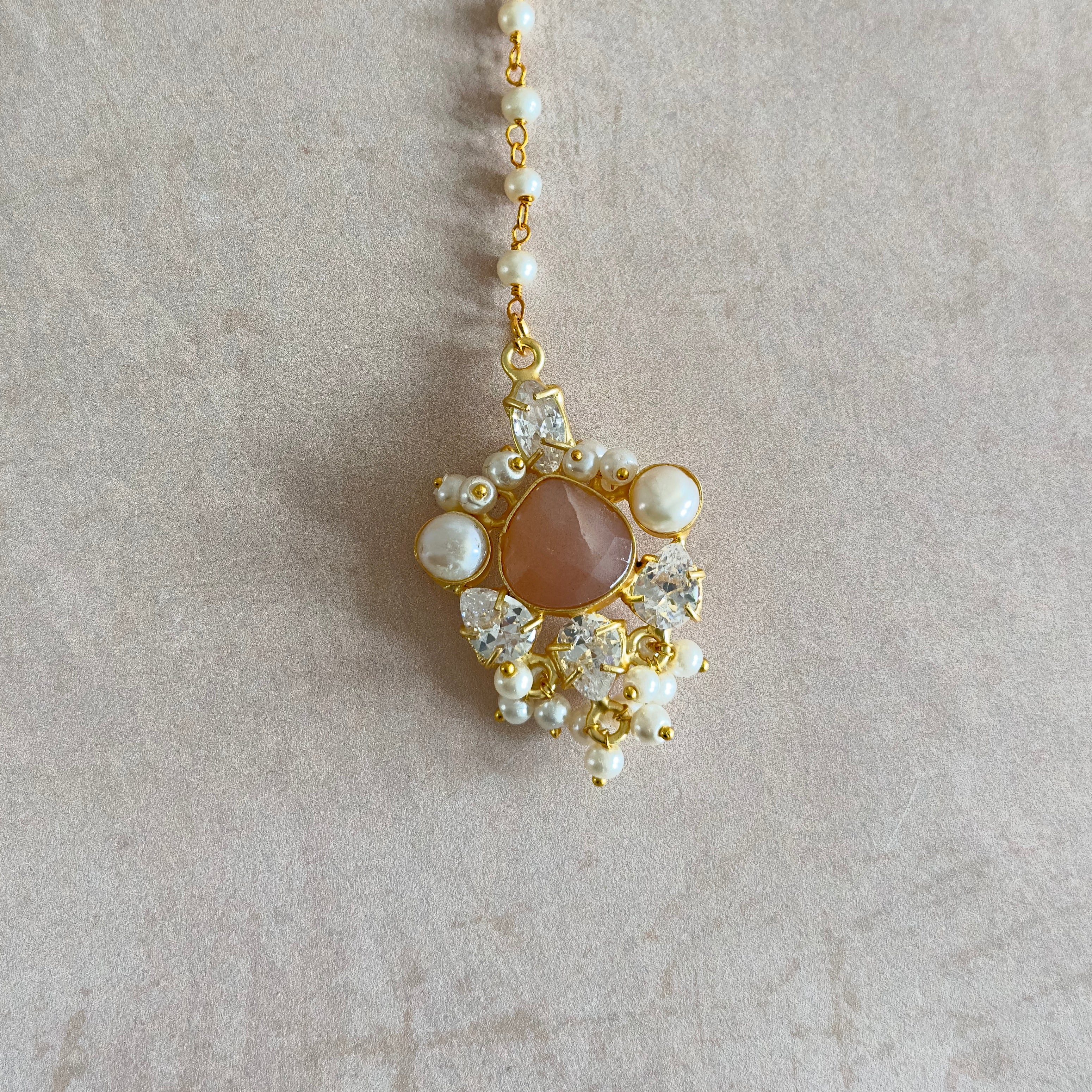 Sabah Nude Pearl Mala Set - Ahseya & Co