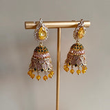 Aaliya Crystal Jhumka Earrings - Ahseya & Co.