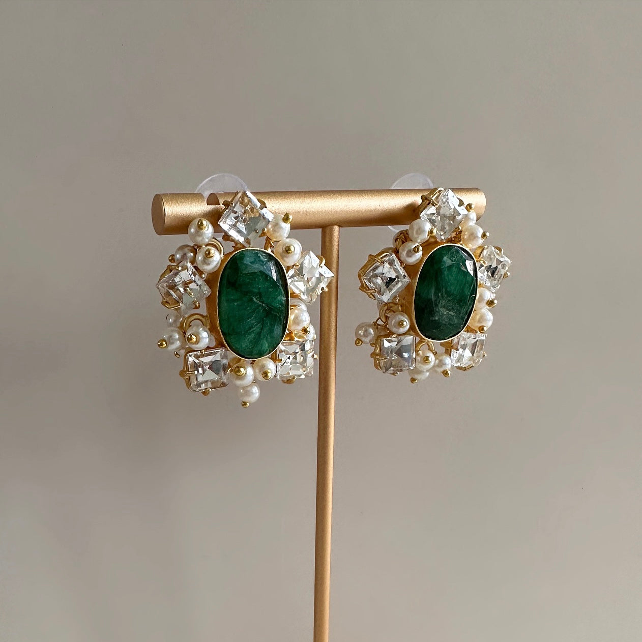 Bring timeless sophistication to any ensemble with these stunning Cleo Earrings. Each piece is elegantly designed to add just the right touch of opulence to any look. Perfect for special occasions or to dress up an everyday look. Available in green & red corundum. Earring drop 3.5cm