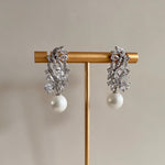 Kara Crystal Pearl Earrings - Ahseya & Co.