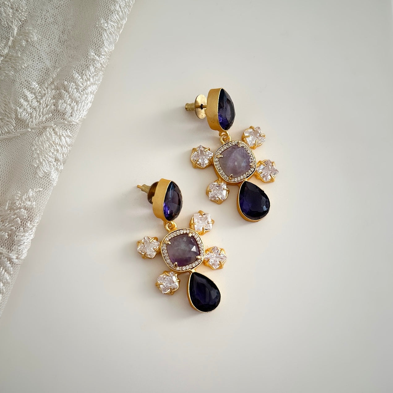Rosie Purple drop Earrings - Ahseya & Co.