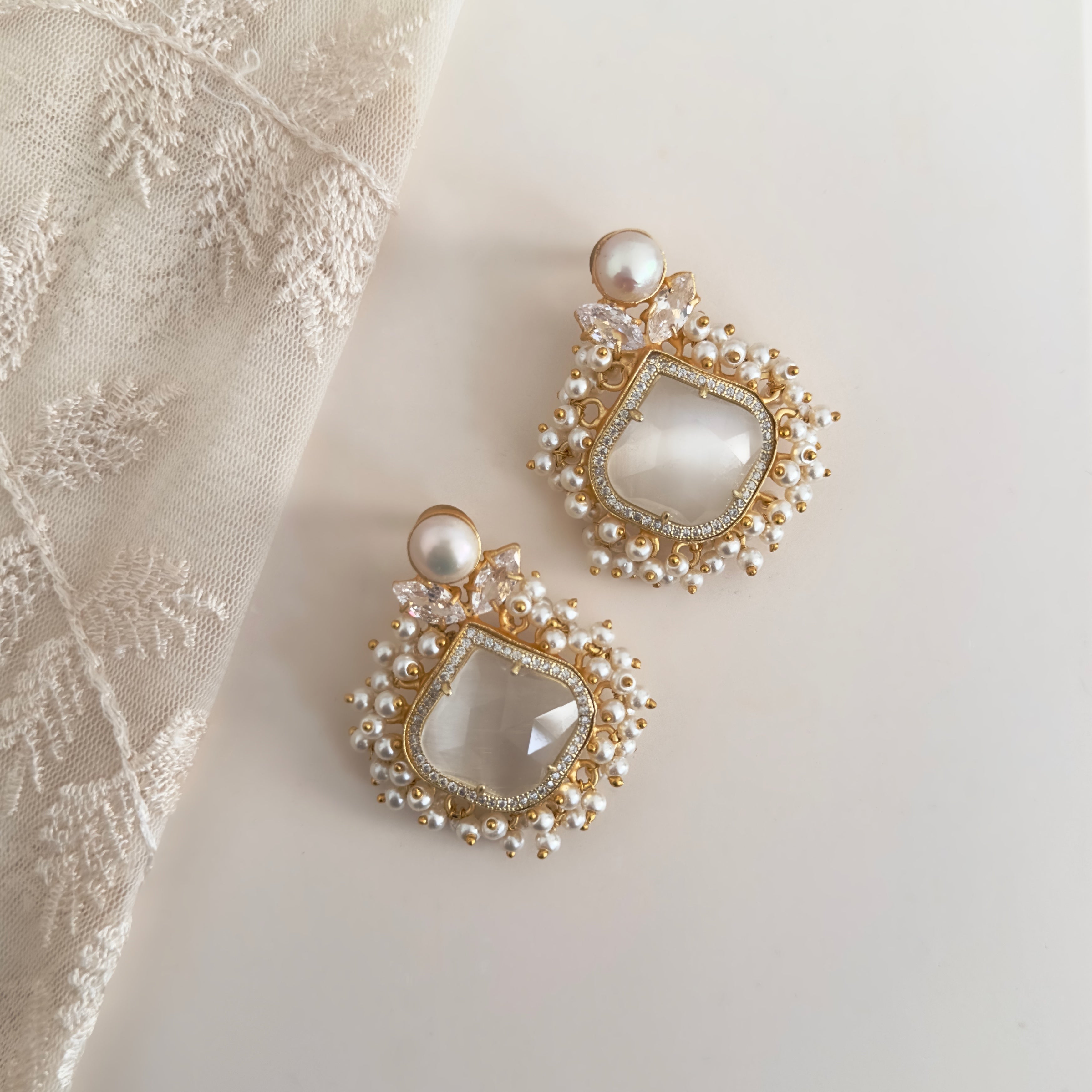 Nara Grey Pearl Earrings - Ahseya & Co.