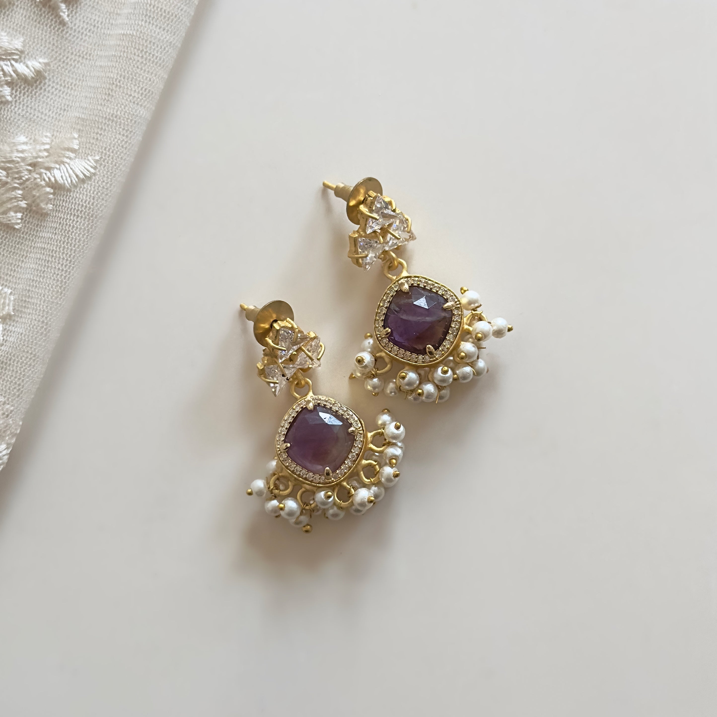 Iman Purple Drop Earrings - Ahseya & Co.