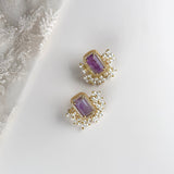 Ava Purple Stud Earrings - Ahseya & Co.