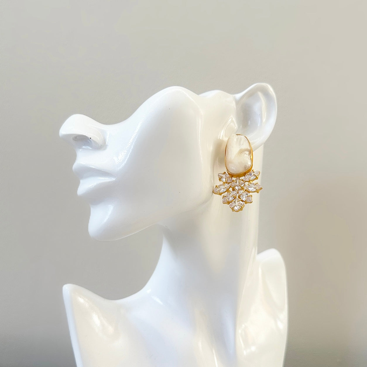 Baroque Pearl Crystal Earrings - Ahseya & Co.