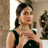 Safa Grey Kundan Choker Set