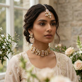 Safa Rose Pink Kundan Choker Set