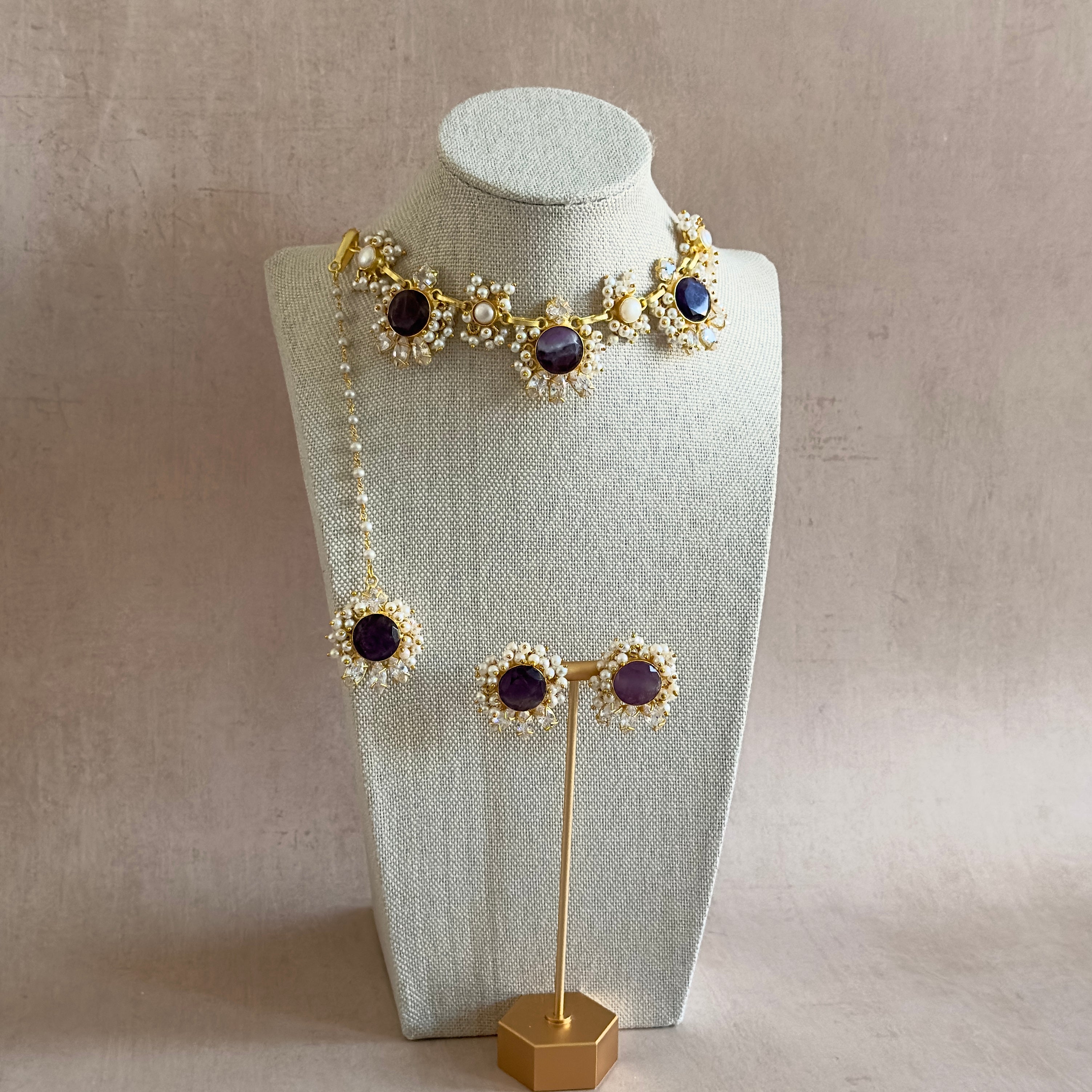 Aroz Purple Necklace Set - Ahseya & Co.
