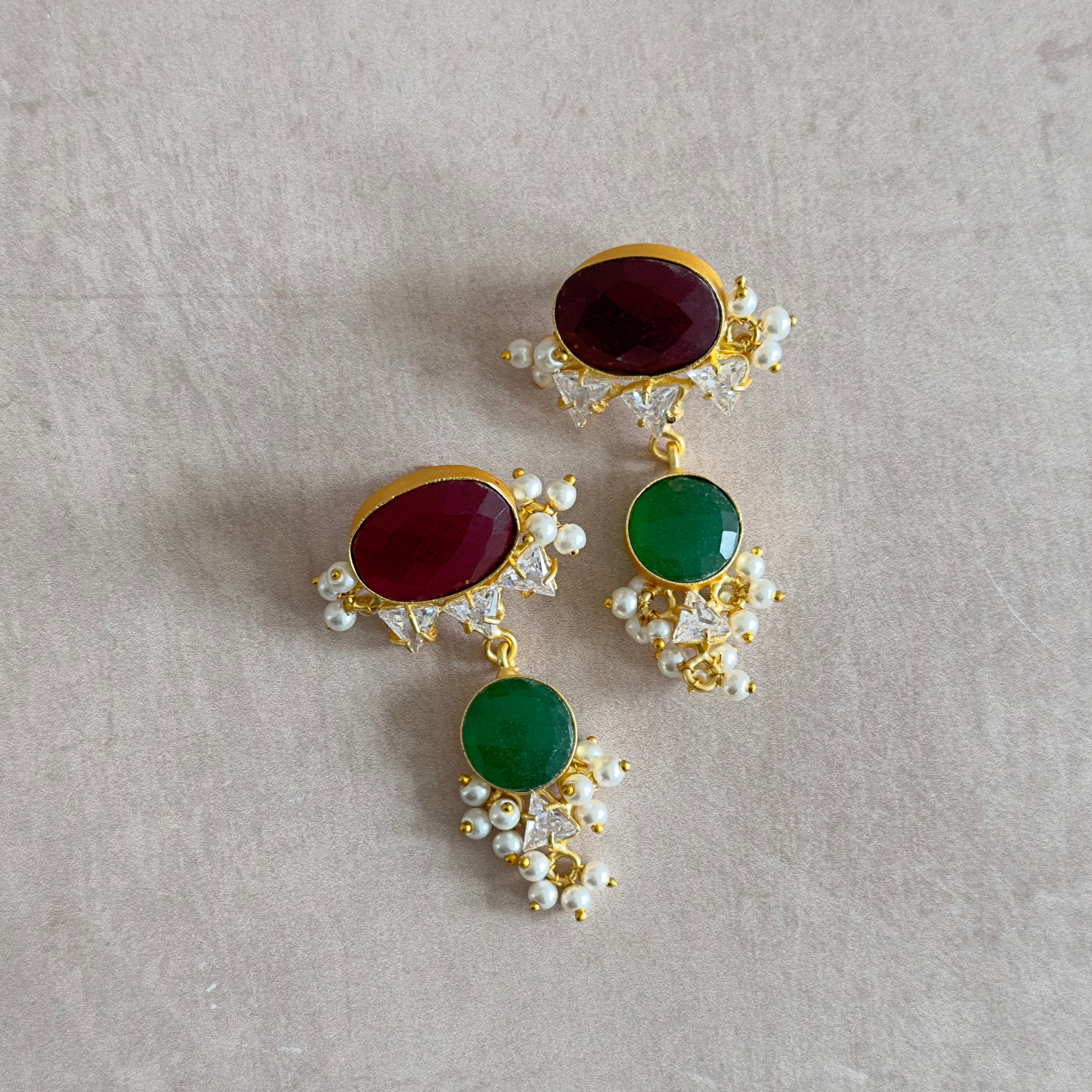 Rimsha Marron Drop Earrings - Ahseya & Co