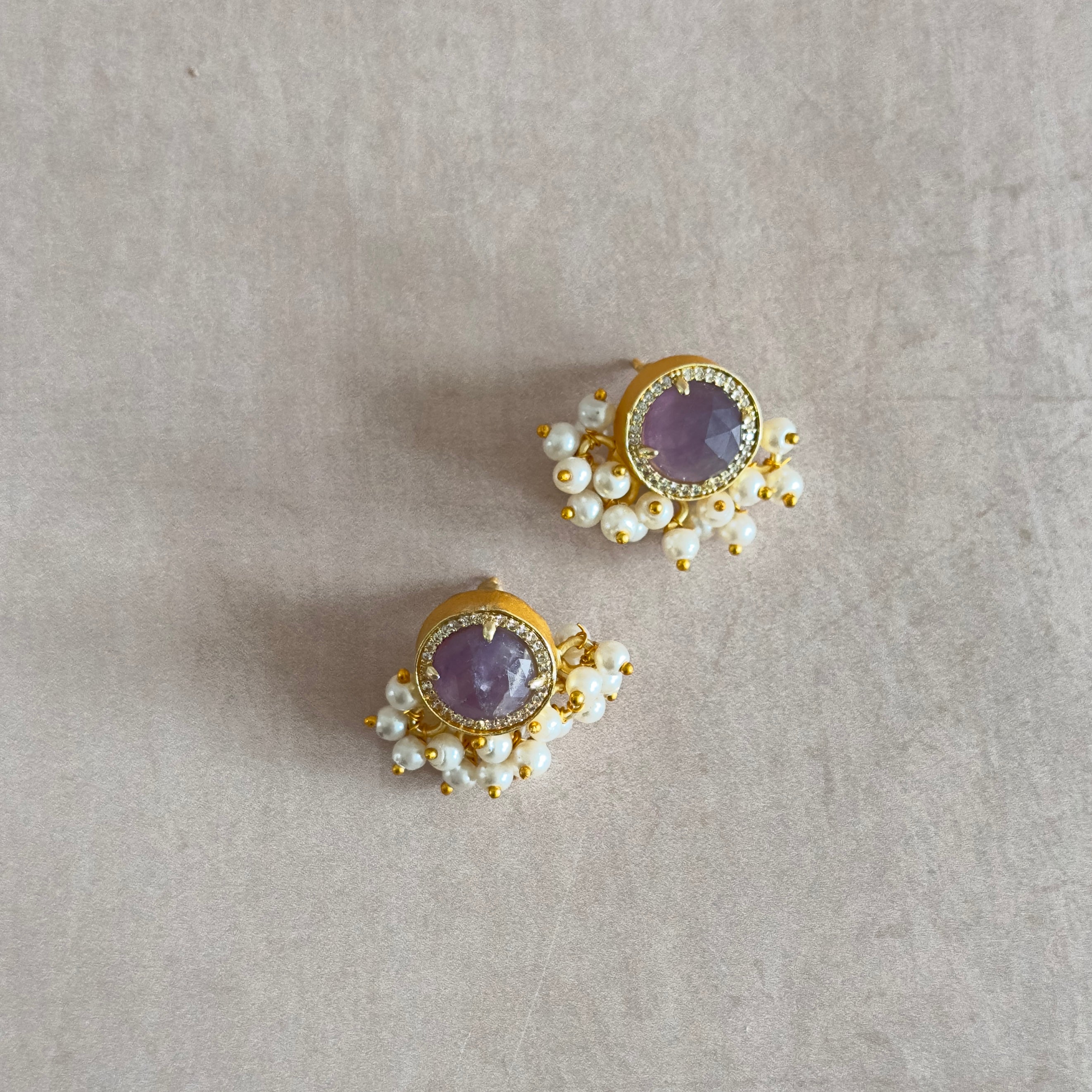 Indie Purple Stud Earrings - Ahseya & Co.