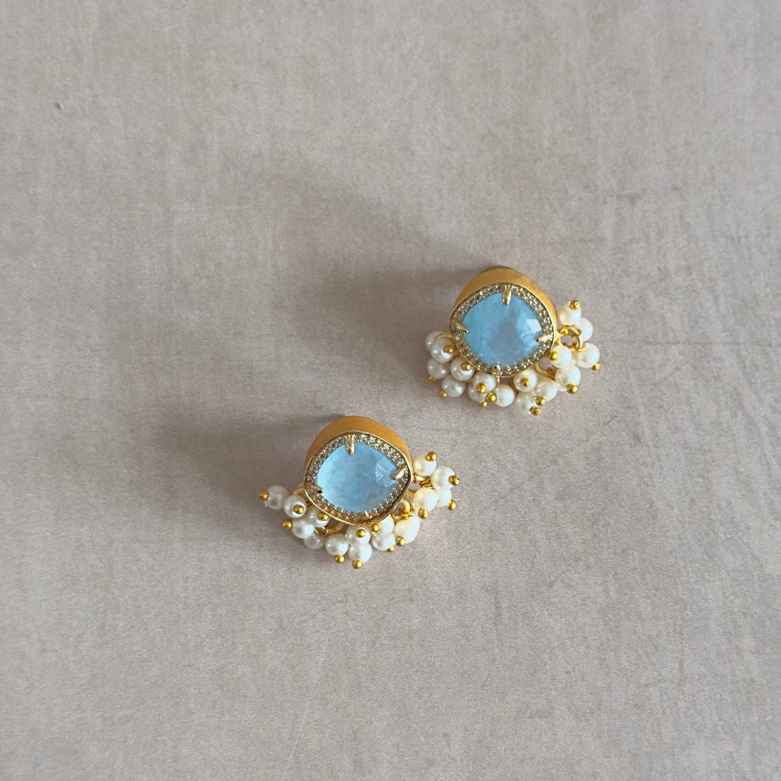 Blue Stud Earrings - Ahseya & Co.