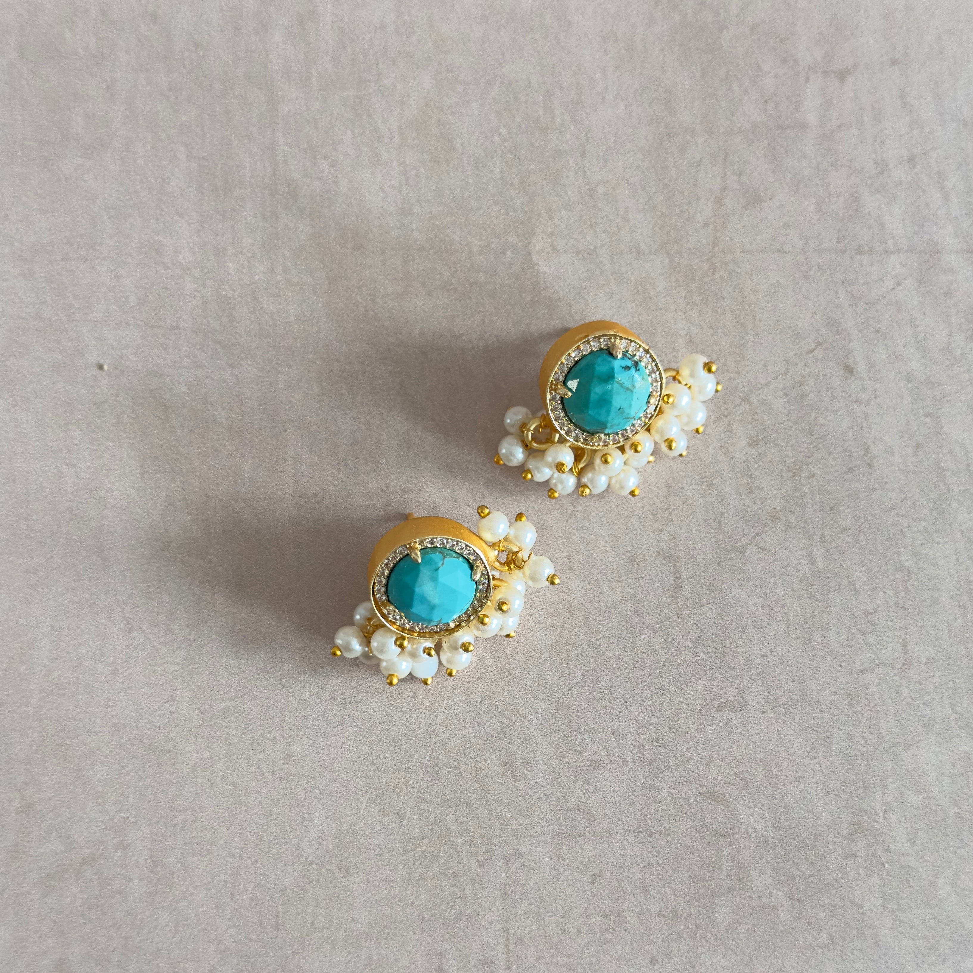 Indie Turquoise Stud Earrings - Ahseya & Co.