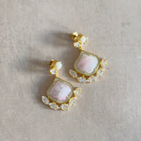 Kaia Pink Pearl Drop Earrings - Ahseya & Co