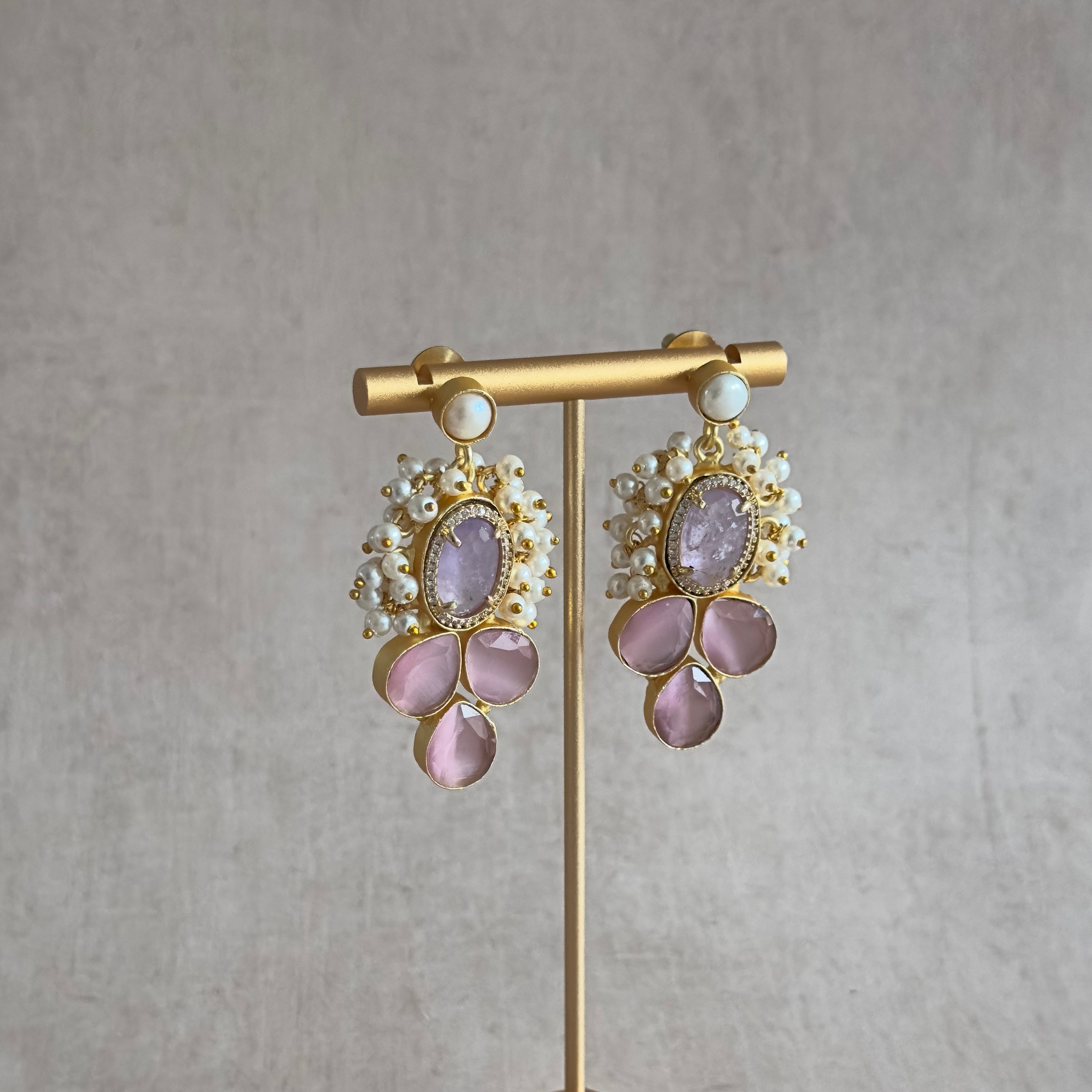 Silvie Pink Earrings - Ahseya & Co.