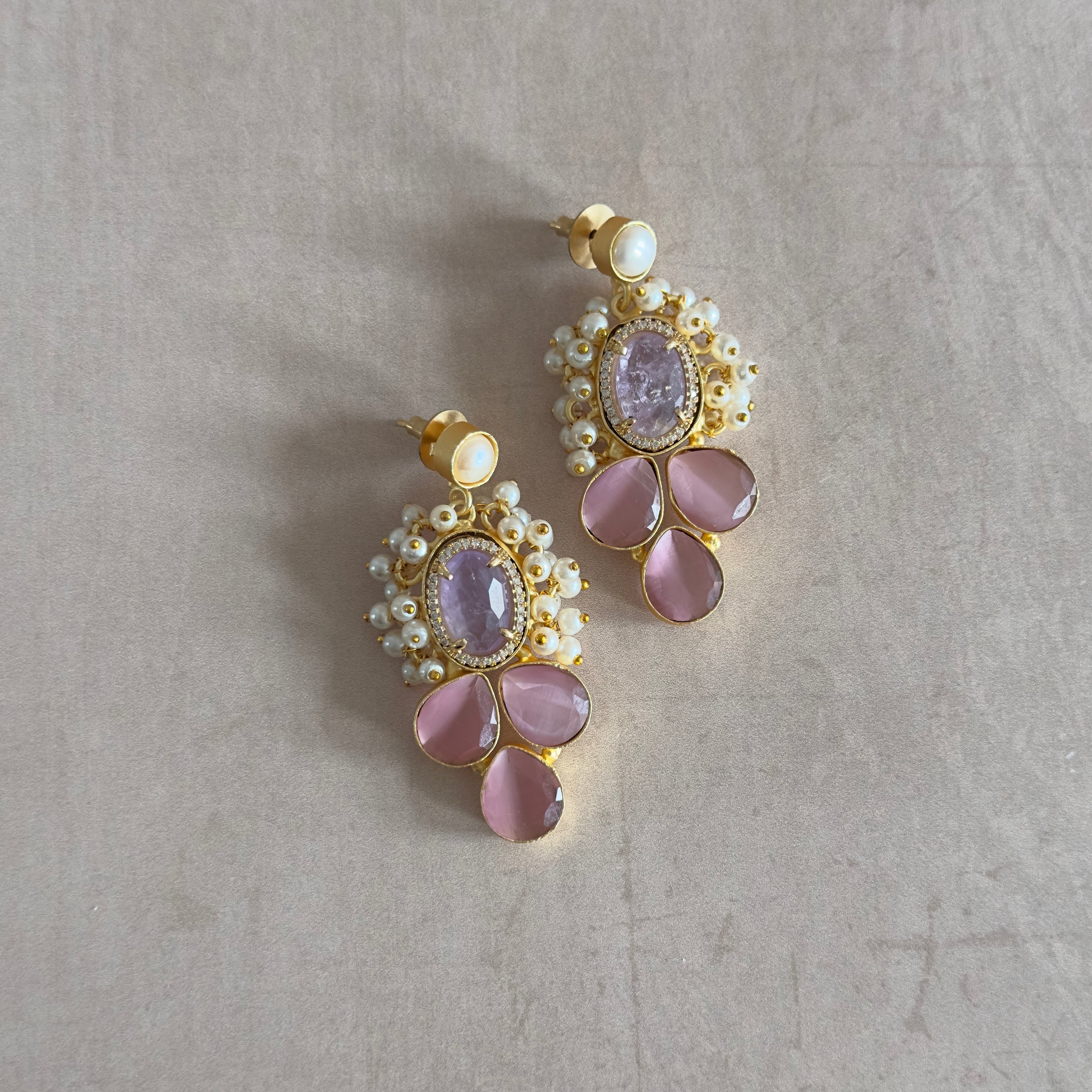 Silvie Pink Earrings - Ahseya & Co.