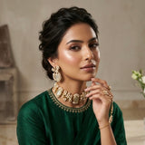 Safa Grey Kundan Choker Set - Ahseya & Co