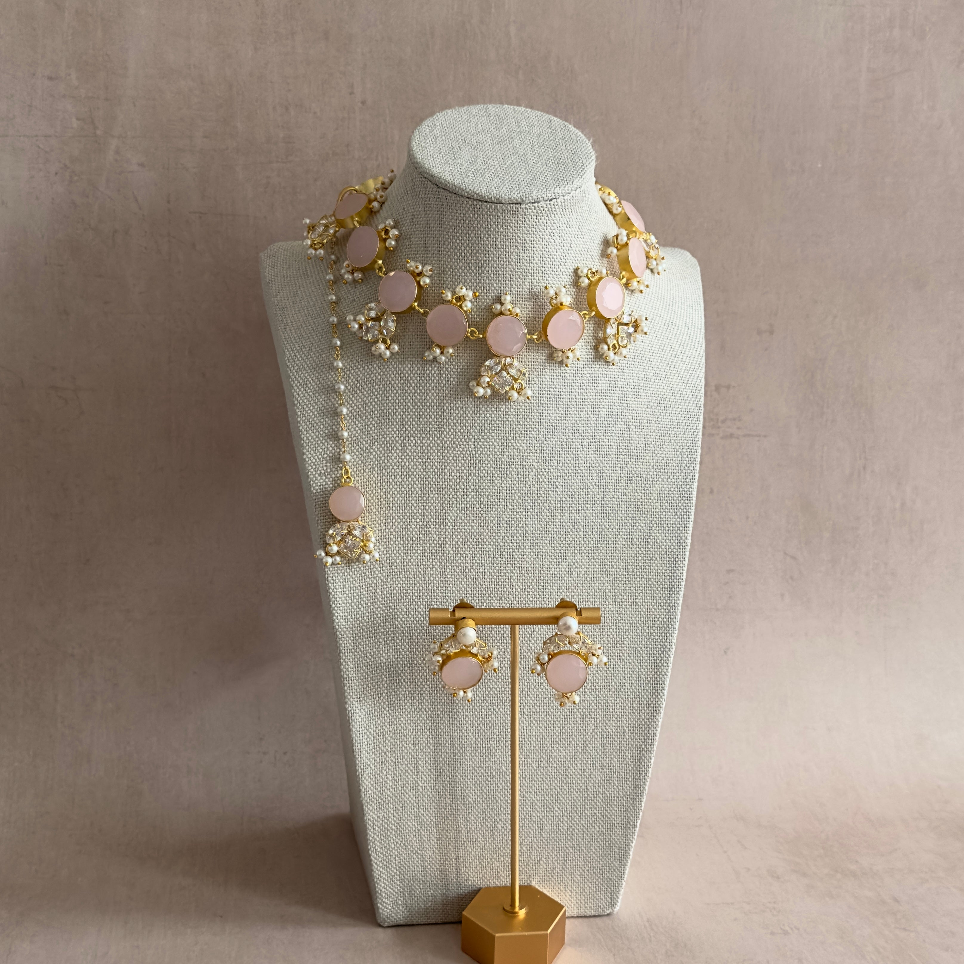 Sonal Pink Necklace Set - Ahseya & Co.