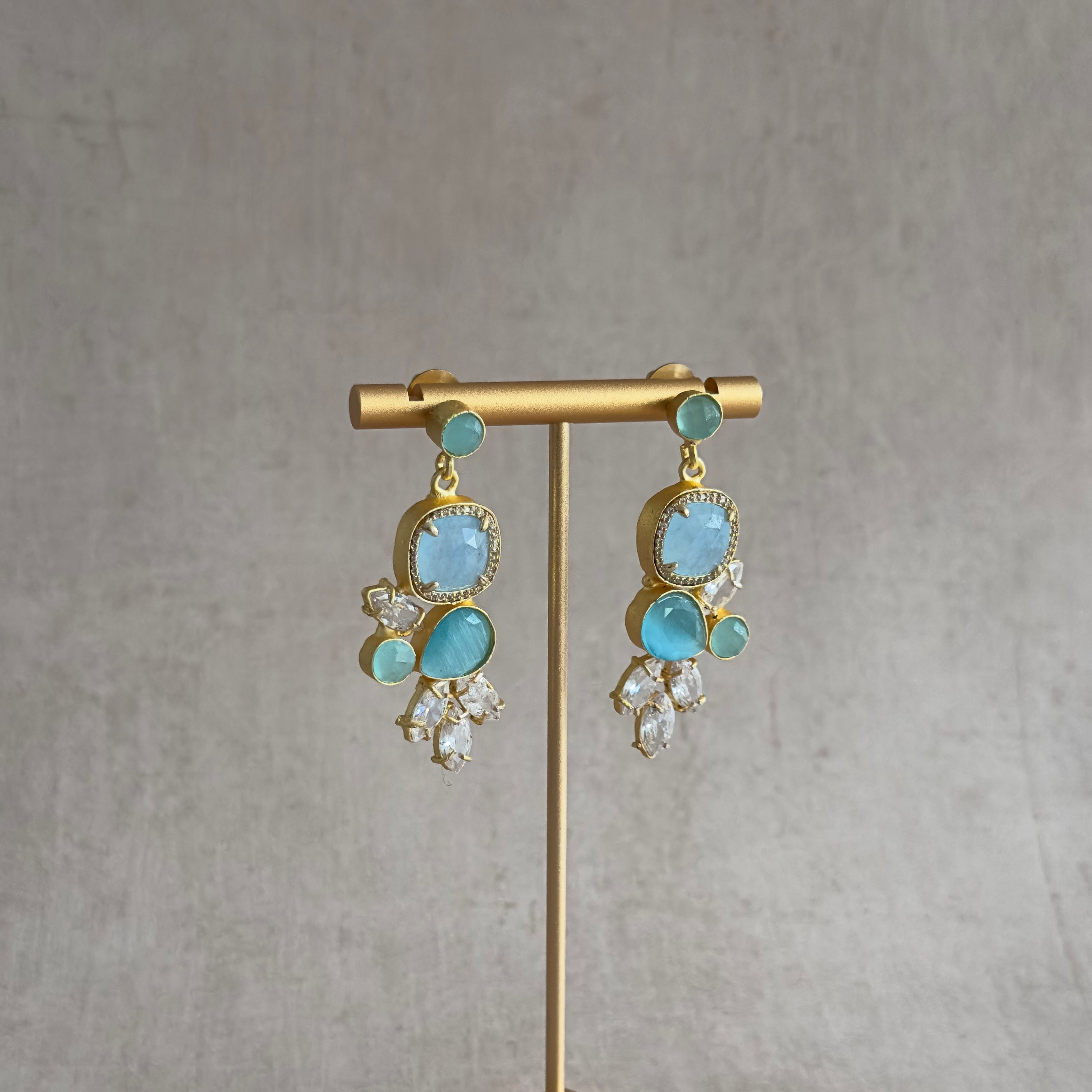 Malika Blue Drop Earrings - Ahseya & Co.