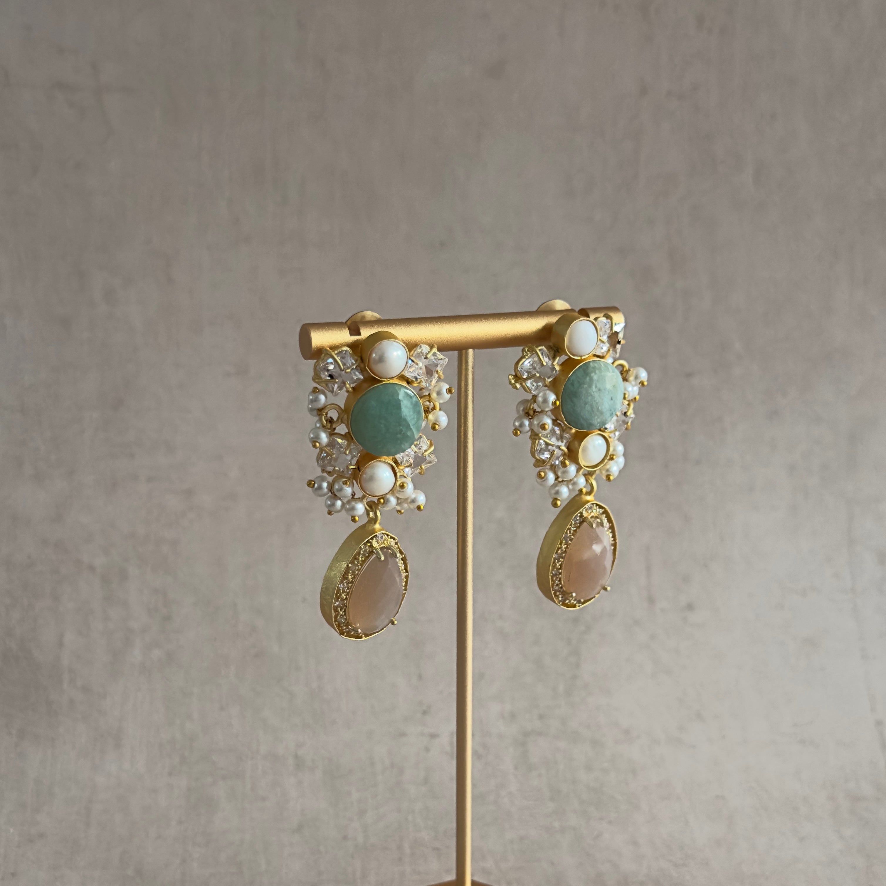 Lela Jade Crystal Drop Earrings - Ahseya & Co.