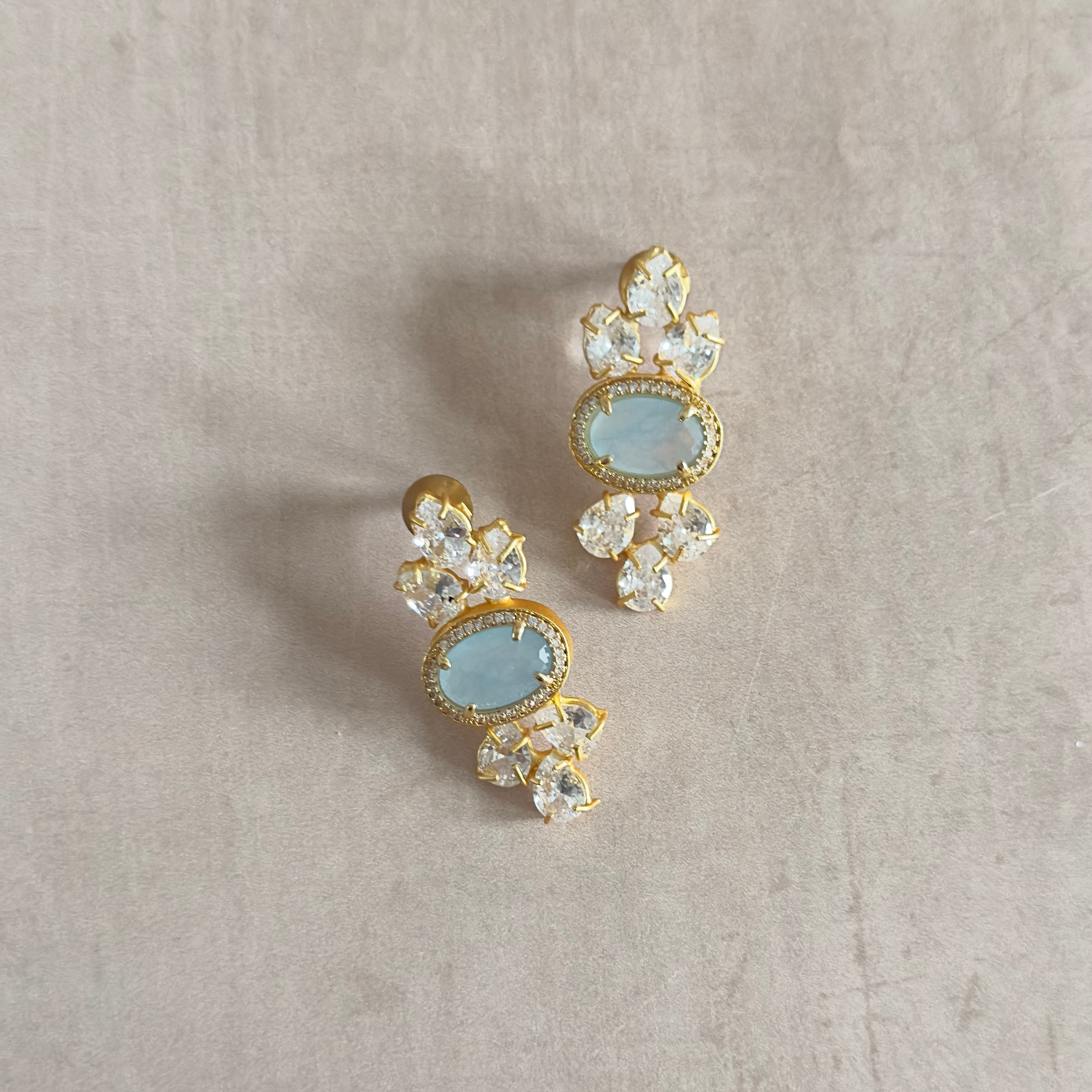 Seya Blue Crystal Stud Earrings - Ahseya & Co.