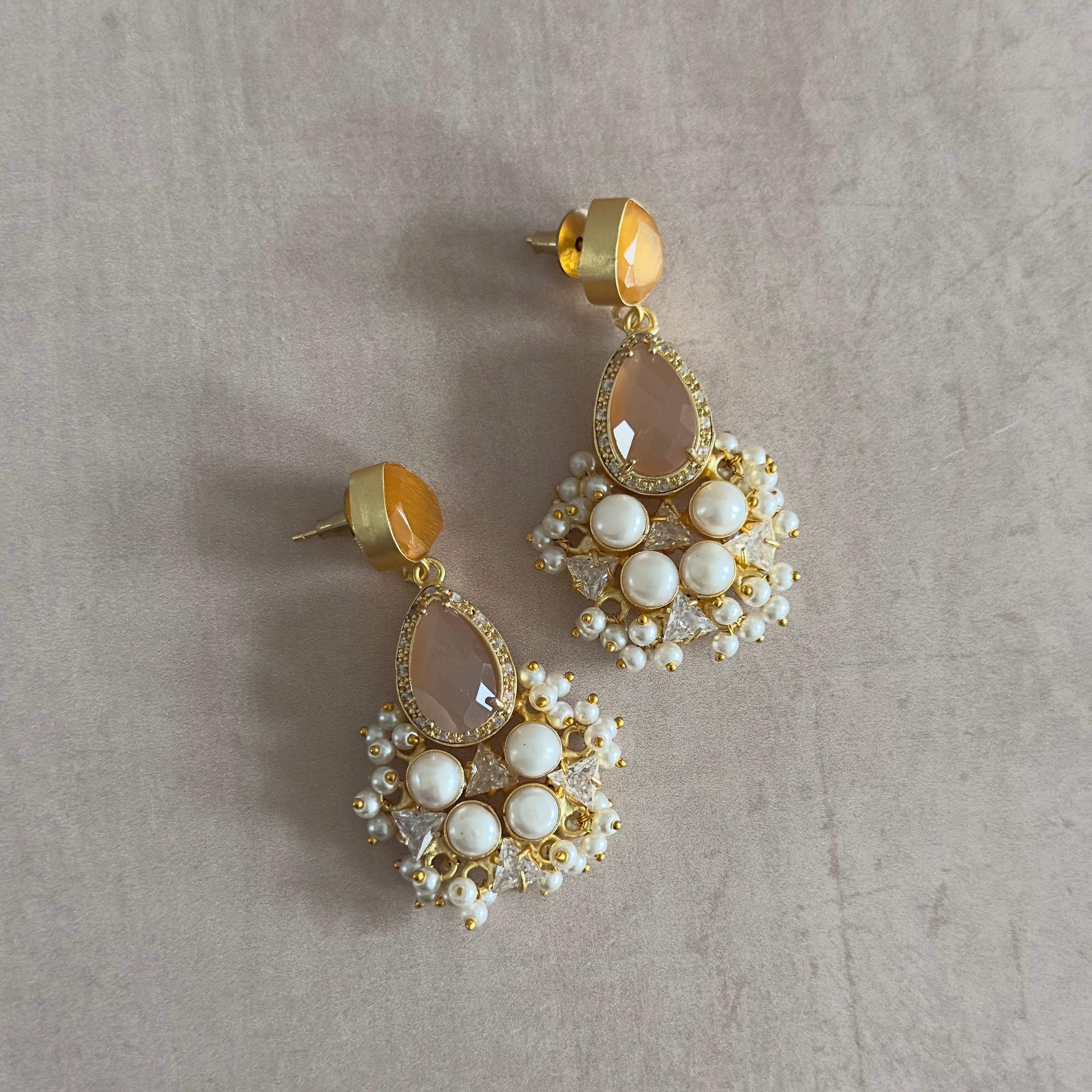 Romee Peach Drop Earrings - Ahseya & Co.
