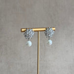 Silver CRystal Pearl Drop Earrings - Ahseya & Co.