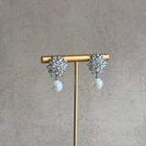 Silver CRystal Pearl Drop Earrings - Ahseya & Co.