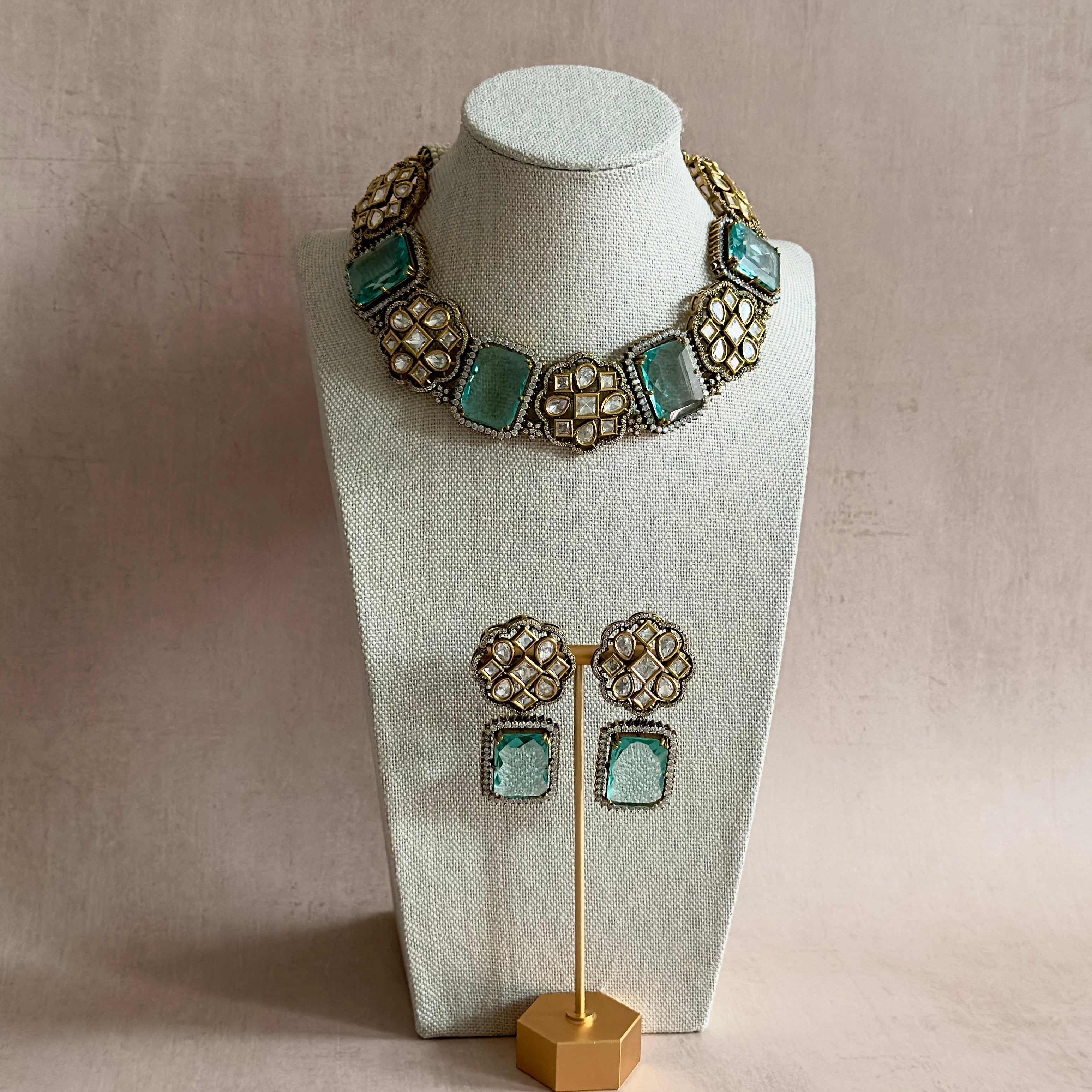 Zayna Crystal Necklace Set - Ahseya & Co.