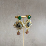 Dalmatian Green Drop Earrings - Ahseya & Co