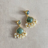 Green Marble Drop Earrings - Ahseya & Co