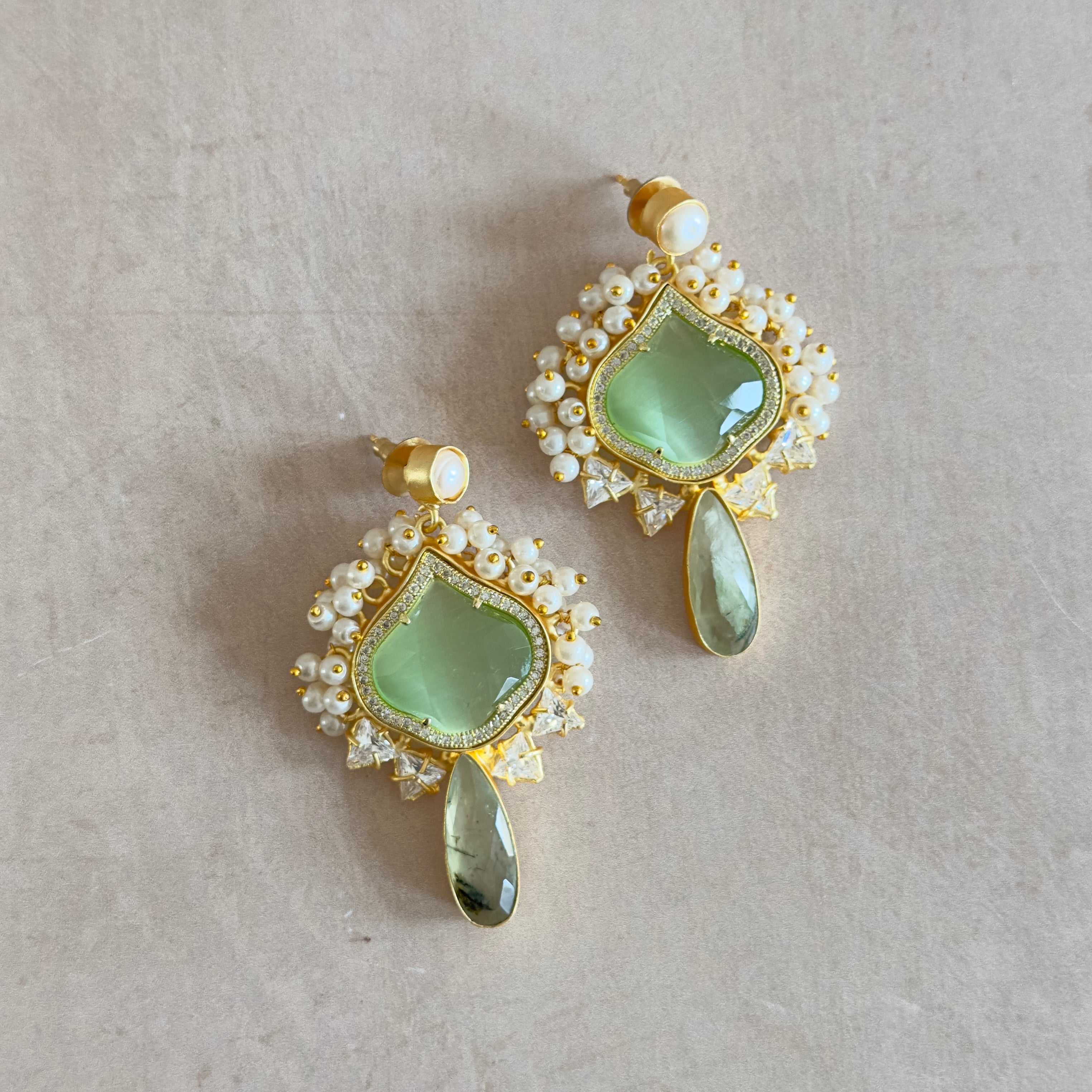 Faro Mint Pearl Drop Earrings - Ahseya & Co