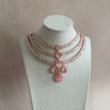 Preeya Pink Necklace Set - Ahseya & Co