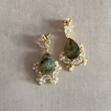 Jona Olive Crystal Drop Earrings - Ahseya & Co.