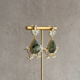 Jona Olive Crystal Drop Earrings - Ahseya & Co.