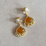 Amber Crystal Drop Earrings